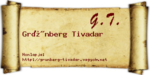 Grünberg Tivadar névjegykártya